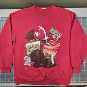 Vintage Alabama Nutmeg Sweatshirt XL 90s Red Embroidered Football Tide USA Ncaa